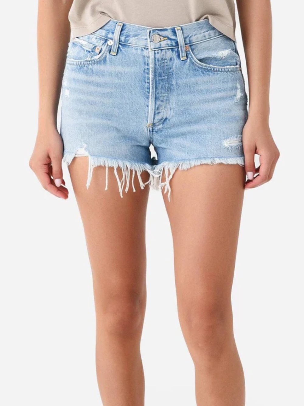 Agolde Distressed Denim Cutoff Shorts 23